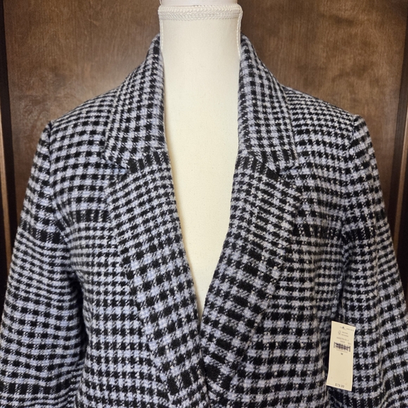 Old Navy Blue & White Houndstooth Coat NWT - Picture 2 of 13